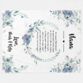 引用文エレガントフローラおばあちゃんNana from Grandkids フリースブランケット (正面(横))