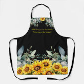 引用文オンかわいいヒマワリプリントエプロン エプロン (正面)