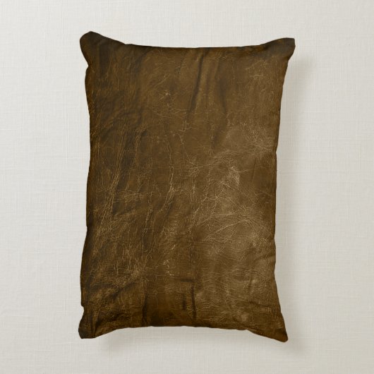 引用文オン茶色のレザーアクセント枕 アクセントクッション (裏面(縦))