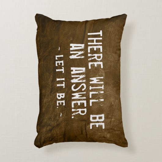 引用文オン茶色のレザーアクセント枕 アクセントクッション (正面(垂直))