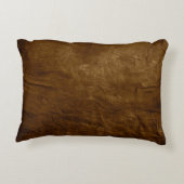 引用文オン茶色のレザーアクセント枕 アクセントクッション (裏面)