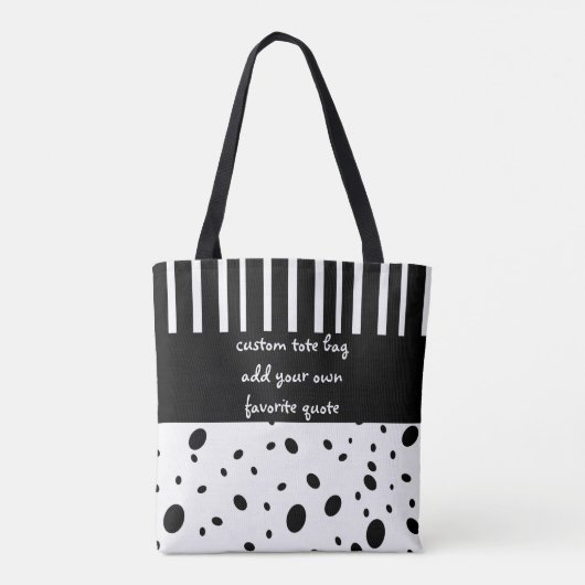 引用文カスタムの引用文の白黒の点を追加 トートバッグ (裏面)