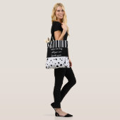 引用文カスタムの引用文の白黒の点を追加 トートバッグ (モデル)