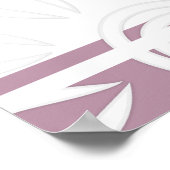 引用文カスタムの追加ストライプと花ピンク ポスター (角)