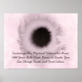 引用文カスタムアップロード自分の単語の水色ピンク ポスター (正面)