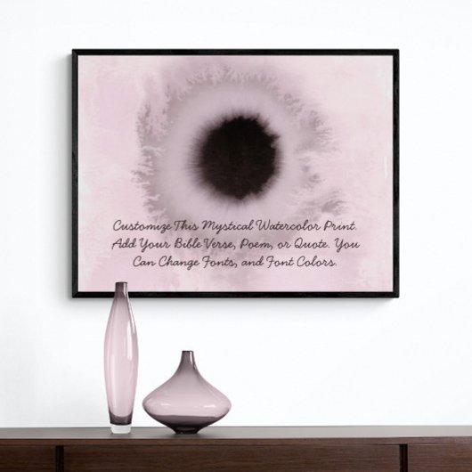 引用文カスタムアップロード自分の単語の水色ピンク ポスター