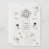 引用文カスタムウィムシーなスクライブラーズ結婚ハンドドロー セーブザデート (正面)