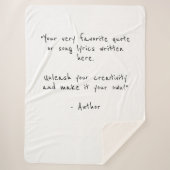 引用文カスタムシェルパ毛布 – 独自の作成 シェルパブランケット (正面)