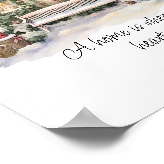 引用文カスタムノルディックウィンターシーンハッピーホリデーズ ポスター (角)