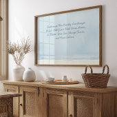 引用文カスタムバイブル聖句ビーチ水の色を追加 ポスター