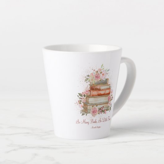 引用文カスタムブックスアンドヴィンテージピンクローズ カフェラテマグ (右アングル)