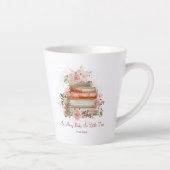 引用文カスタムブックスアンドヴィンテージピンクローズ カフェラテマグ (右)