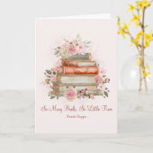 引用文カスタムブックスアンドヴィンテージピンクローズ カード (黄色い花)