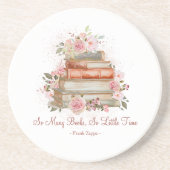 引用文カスタムブックスアンドヴィンテージピンクローズ コースター (正面)