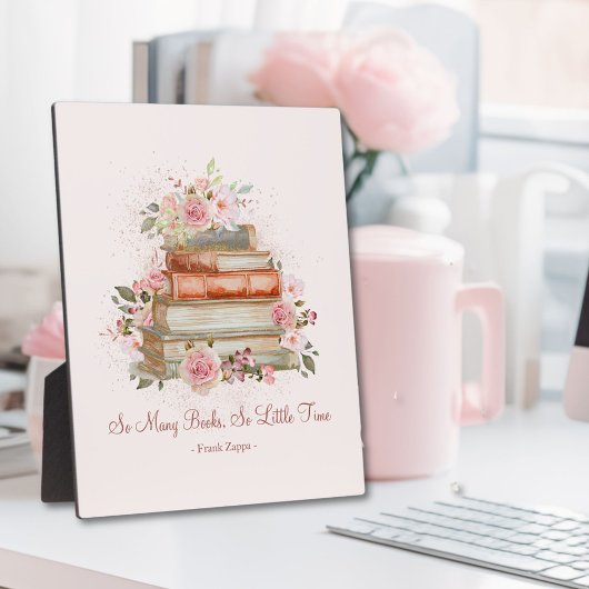 引用文カスタムブックスアンドヴィンテージピンクローズ フォトプラーク