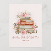 引用文カスタムブックスアンドヴィンテージピンクローズ ポストカード (正面)