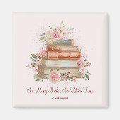 引用文カスタムブックスアンドヴィンテージピンクローズ マグネット (正面)