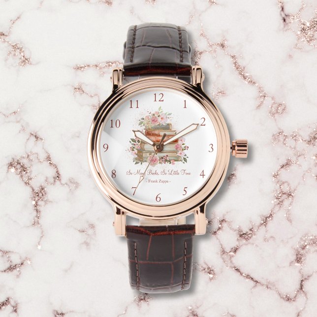 引用文カスタムブックスアンドヴィンテージピンクローズ 腕時計 (Close up)