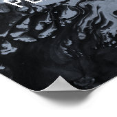 引用文カスタムブラックマーブルを埃の多い青に追加 ポスター (角)