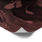 引用文カスタムブラック大理石、Marsala Redを追加 ポスター (角)