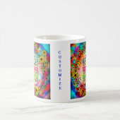 引用文カスタムブラバーカラフルフローラのインスピレーション コーヒーマグカップ (中央)