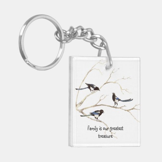 引用文カスタムモノグラムファミリーマギピバード キーホルダー (正面左)