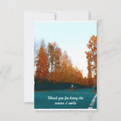 引用文カスタム水の色の木紅葉 サンキューカード (正面)