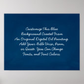 引用文カスタム独自の単語をアップロードするBlue Moody Art ポスター (正面)