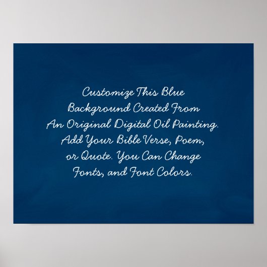 引用文カスタム独自の単語をアップロードするBlue Moody Art ポスター (正面)