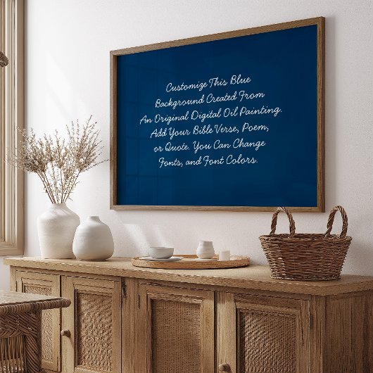 引用文カスタム独自の単語をアップロードするBlue Moody Art ポスター