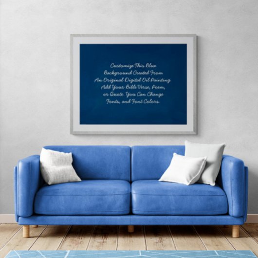 引用文カスタム独自の単語をアップロードするBlue Moody Art ポスター