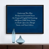 引用文カスタム独自の単語をアップロードするBlue Moody Art ポスター