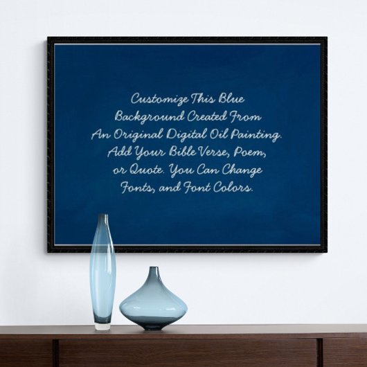 引用文カスタム独自の単語をアップロードするBlue Moody Art ポスター