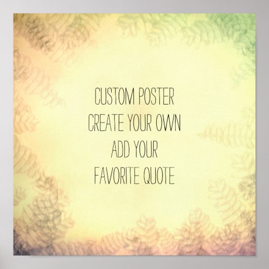 引用文カスタム自然アートの追加 ポスター (正面)