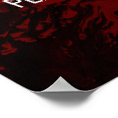 引用文カスタム黒大理石、バーガンディーレッドを追加 ポスター (角)