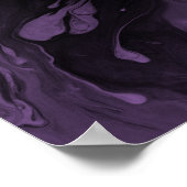 引用文カスタム黒大理石、明るい紫を追加 ポスター (角)