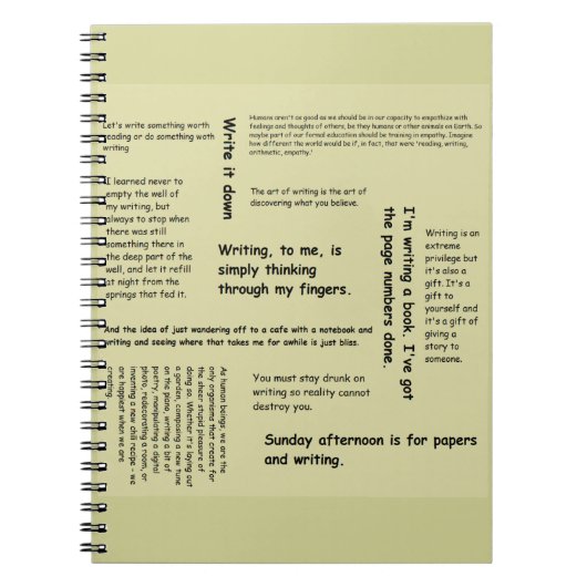 引用文カバーが付いているノート ノートブック (正面)