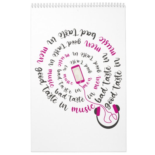 引用文ガーリー男性の音楽の悪趣味の良い味 カレンダー (カバー)