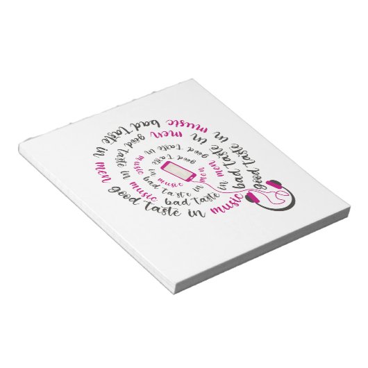 引用文ガーリー男性の音楽の悪趣味の良い味 ノートパッド (アングル)