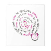 引用文ガーリー男性の音楽の悪趣味の良い味 ノートパッド (正面)