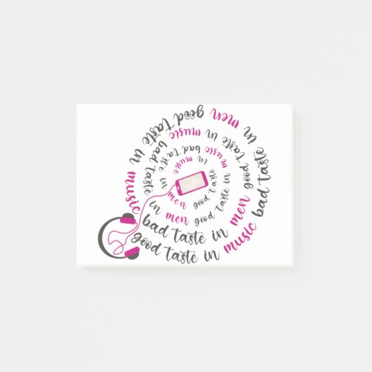 引用文ガーリー男性の音楽の悪趣味の良い味 ポストイット (正面)