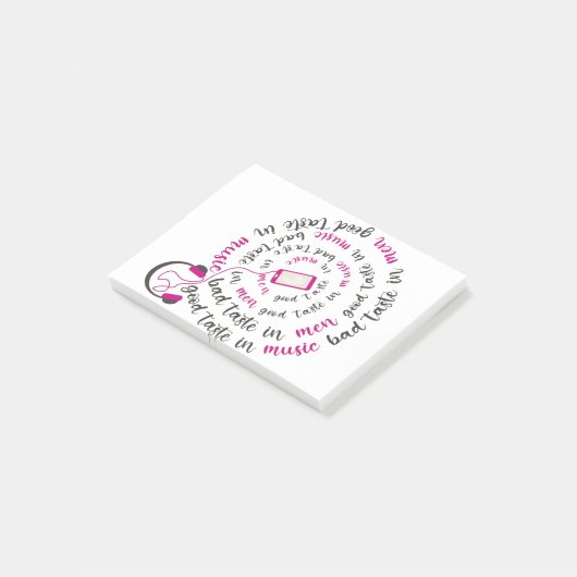 引用文ガーリー男性の音楽の悪趣味の良い味 ポストイット (アングル)