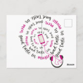 引用文ガーリー男性の音楽の悪趣味の良い味 ポストカード (裏面)