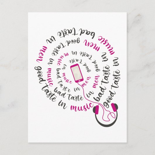 引用文ガーリー男性の音楽の悪趣味の良い味 ポストカード (正面)