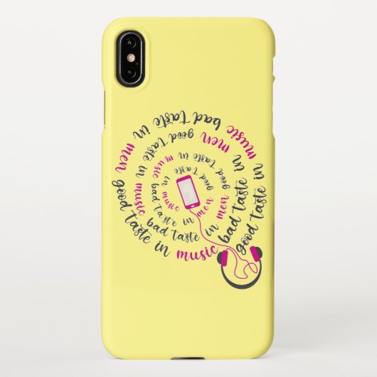 引用文ガーリー男性の音楽の悪趣味の良い味 iPhoneケース (裏面)