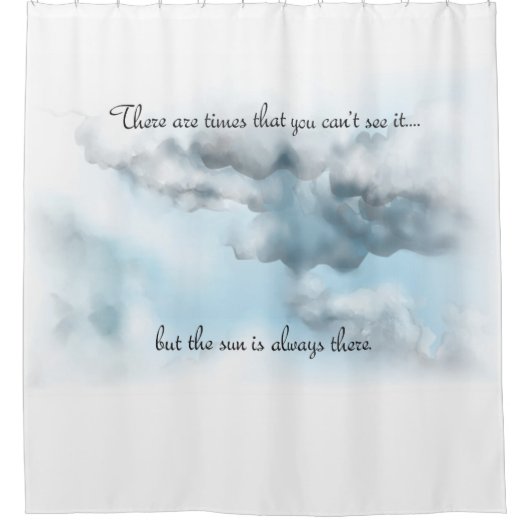 引用文シャワーカーテン付き雲 シャワーカーテン (正面)