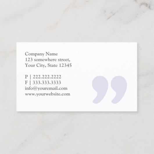 引用文シンプル校正名刺 名刺 (裏面)