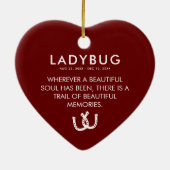 引用文シンプル記念記念馬写真 セラミックオーナメント (裏面)