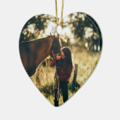 引用文シンプル記念記念馬写真 セラミックオーナメント (左)