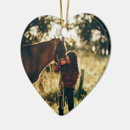 引用文シンプル記念記念馬写真 セラミックオーナメント (左)